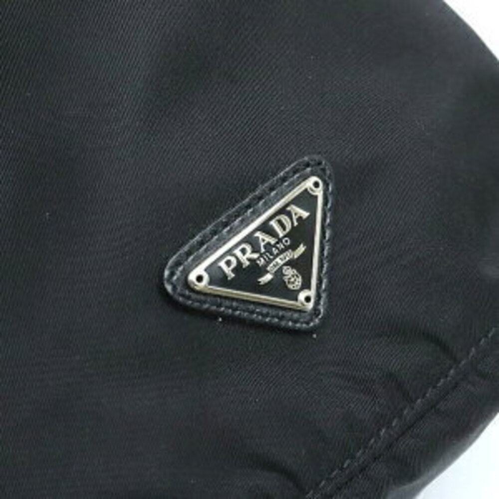 Prada drawstring pouch triangle logo black nylon - image 5